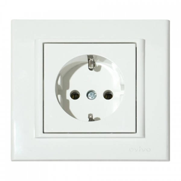 

Розетка одинарная Ovivo Electric MINA с зазем. белая (401-010300-217)
