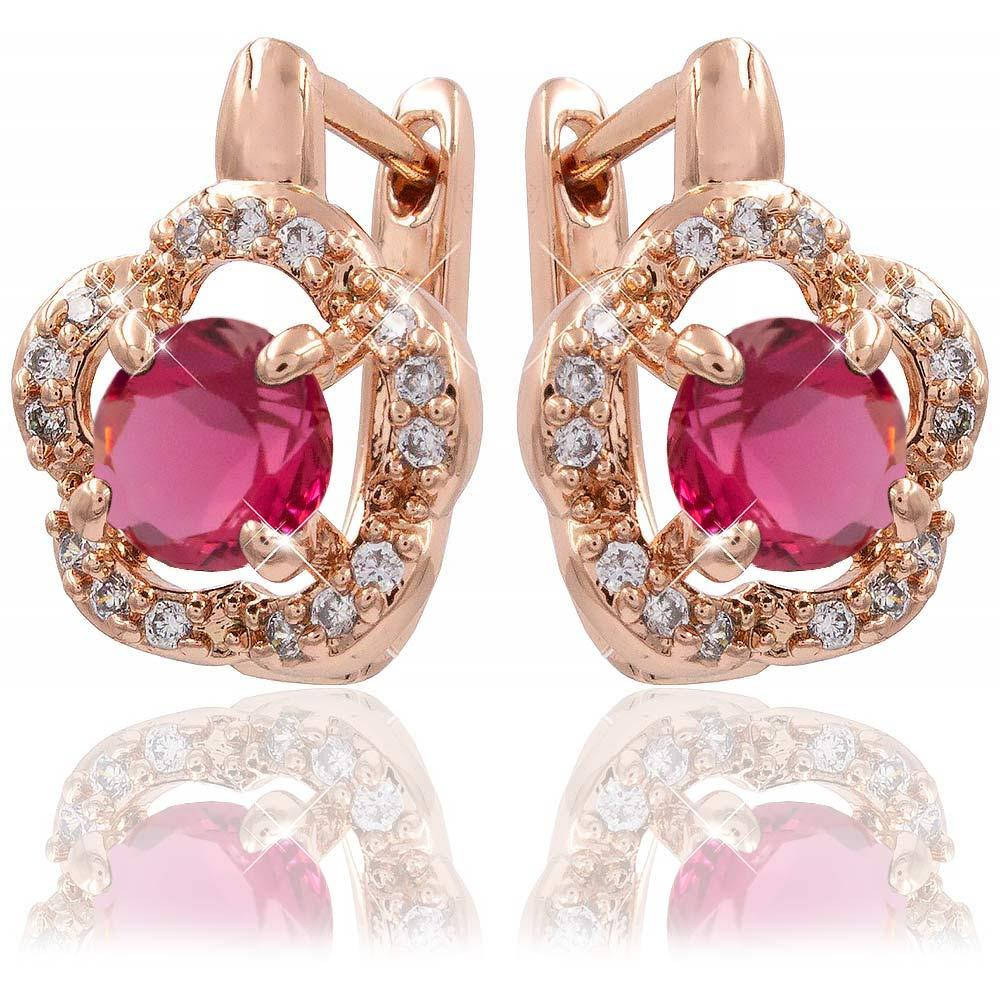 

Серьги малиновый 1,5 см (Медицинское золото)