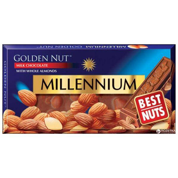 

Шоколад Millennium Gold молочный с цельным миндалем 100 г миллениум