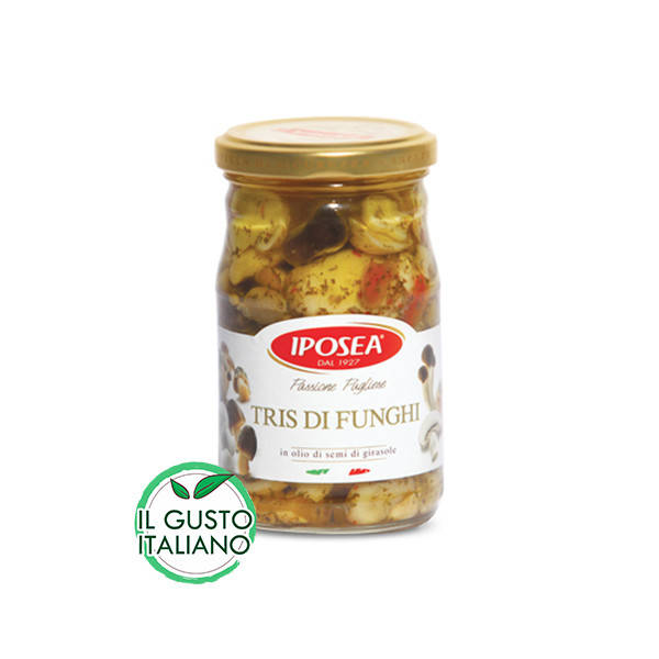 

Iposea Грибы в масле грибное ассорти Tris di Funghi 314 мл Италия
