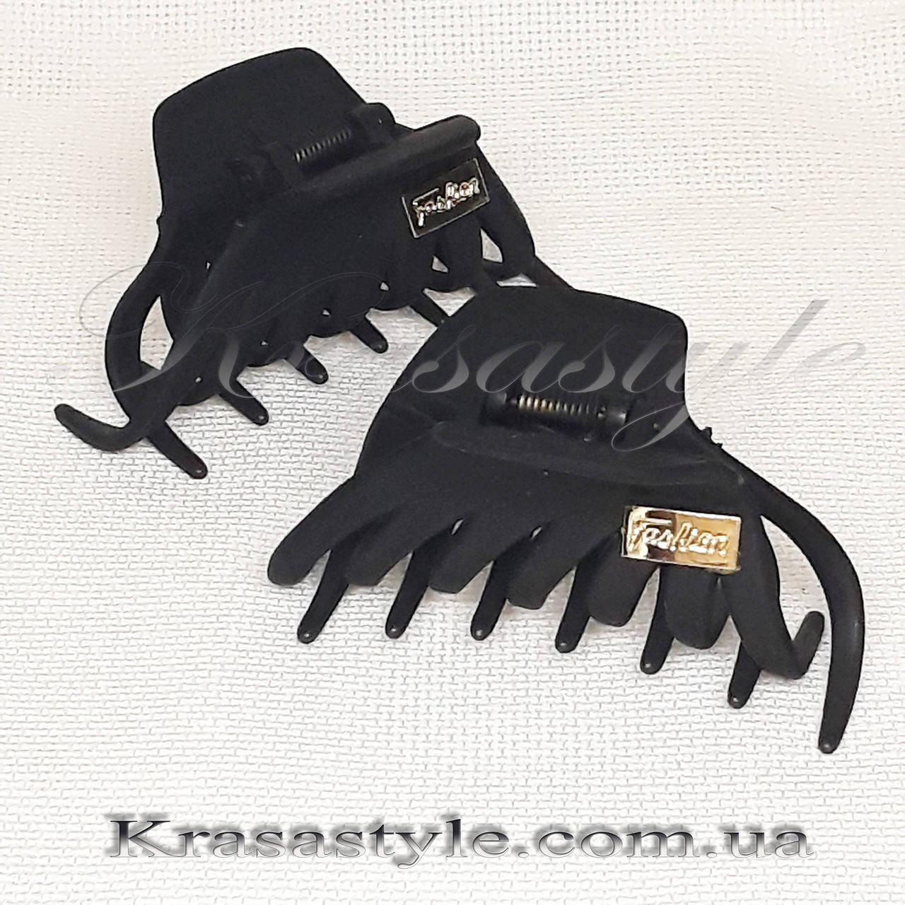 

Краб для волос Fashion каучуковый 8.5 см, Черный