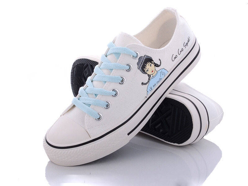 

Кеды женские белые текстильные с принтом "Girl" (39р)