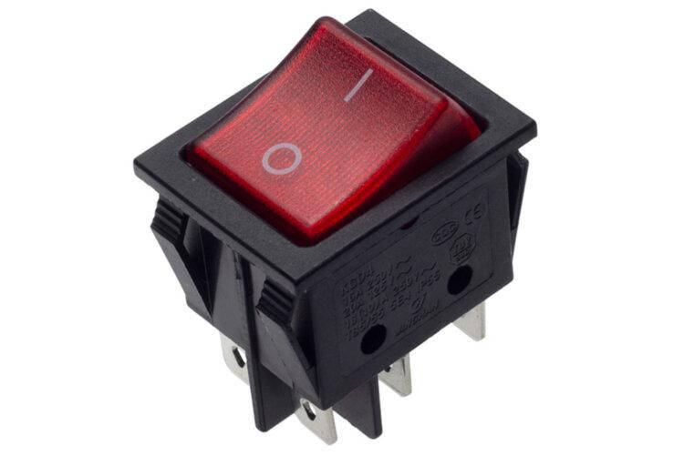 

Переключатель KCD3 KCD4 KCD8 16А 250V T85 1 клавиша 6 контактов