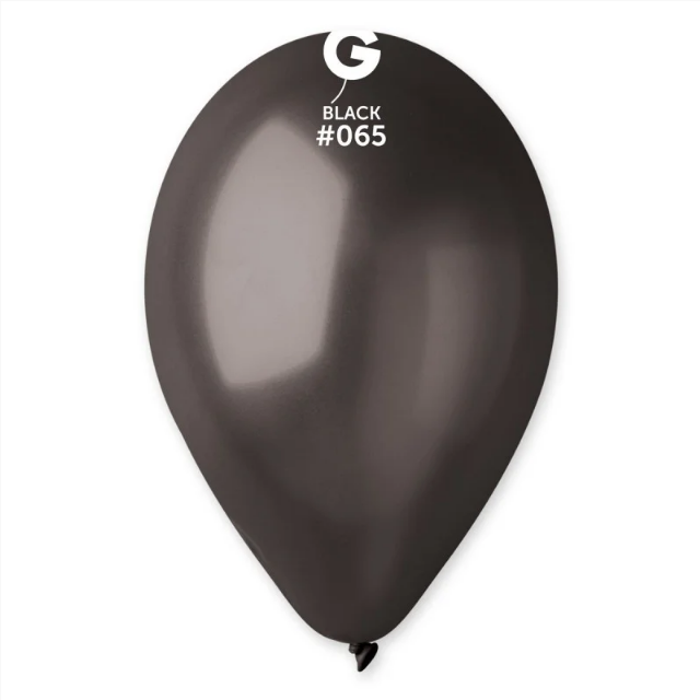 

Воздушные шары металлик черный 10" (25 см) Gemar