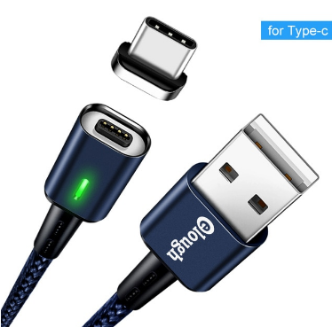 

Кабель магнитный для зарядки телефона Elough USB Type C Android 100см |3A| Темно-синий