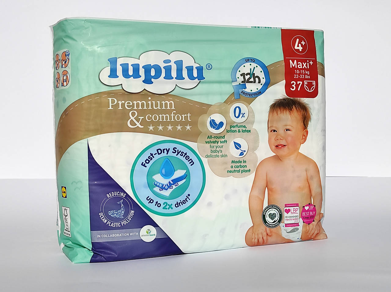 

Підгузки Lupilu premium comfort розмір 4+ Вага 10-15 кг. 37 шт