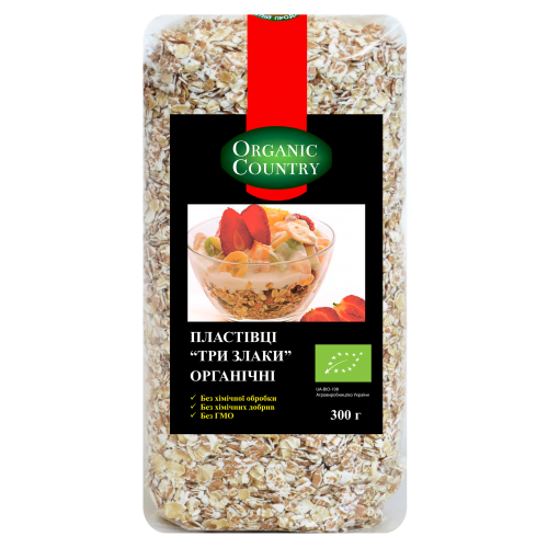 

Хлопья "Три злаки" органические ORGANIC COUNTRY 300 г,