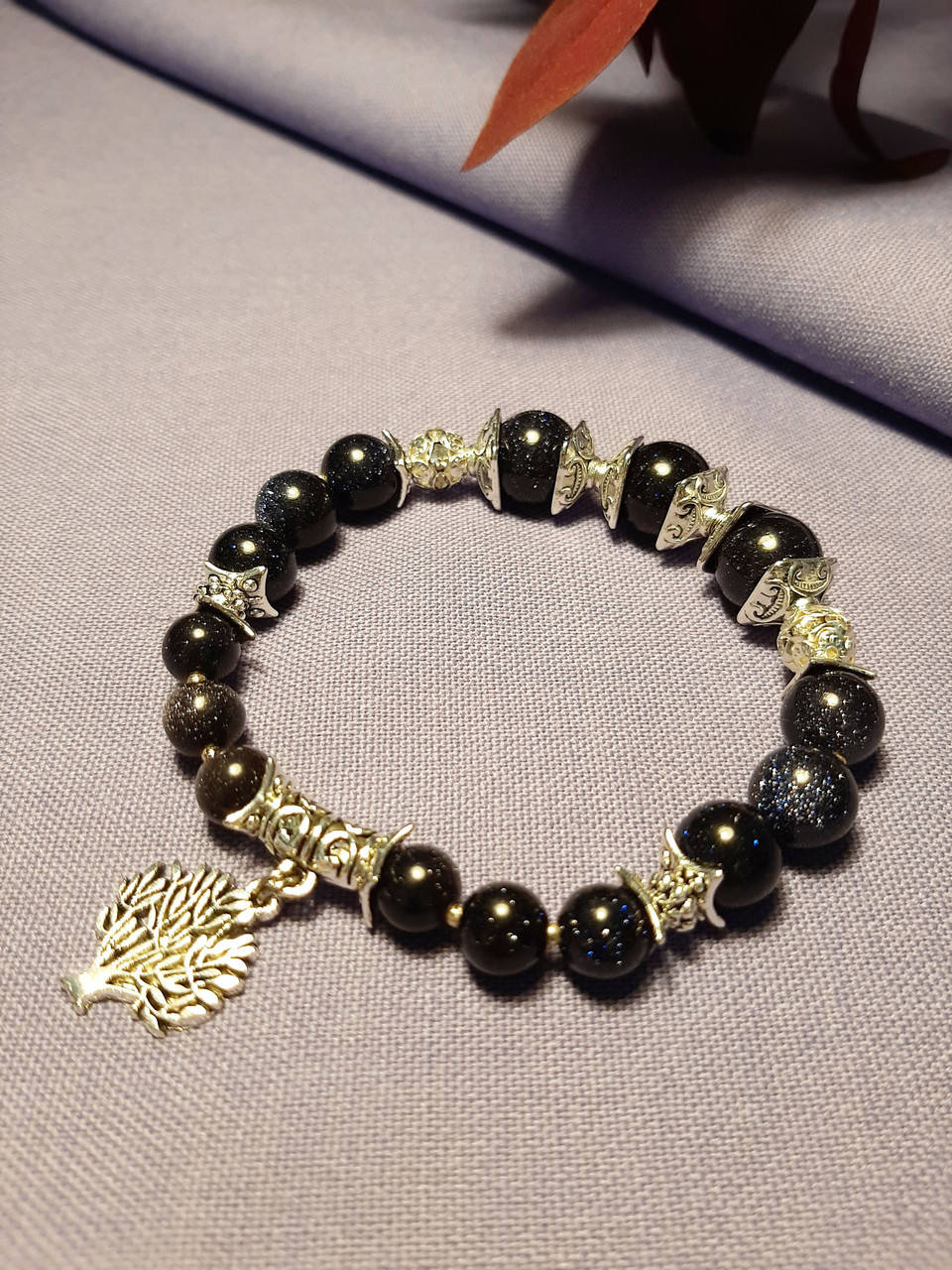 

СЧАСТЬЕ, авантюрин. Браслет из натурального камня