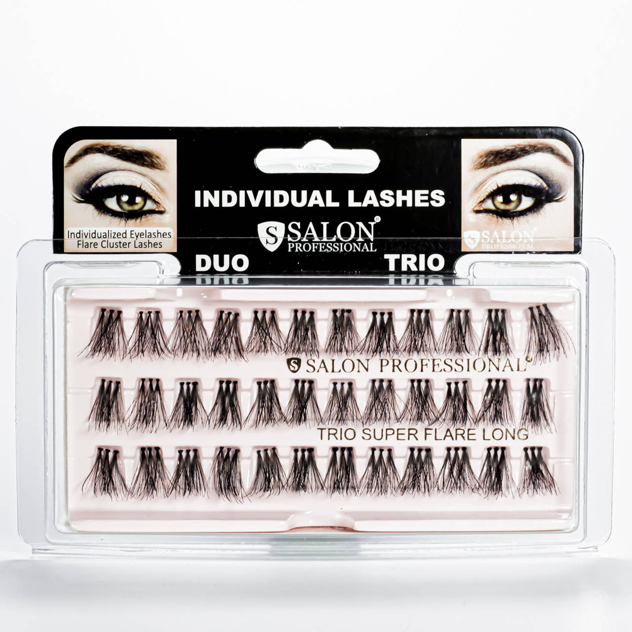 

Пучки для наращивания ресниц тройные Salon Professional Trio Super Flare Long, Черный