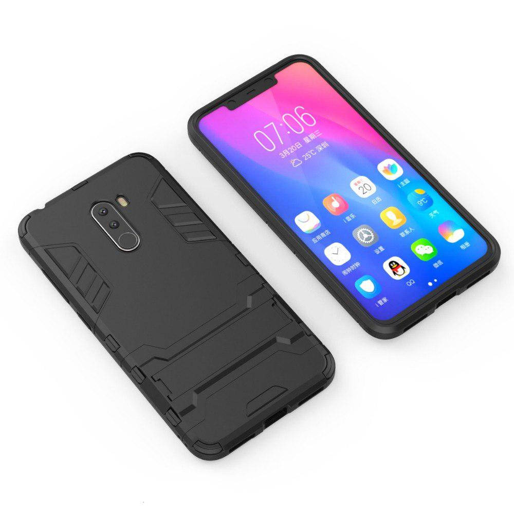 

PC + TPU чехол Metal Armor для Xiaomi Pocophone F1 (7 цветов) чёрный