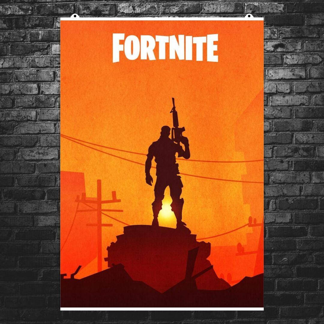 

Постер "Фортнайт, минималистичный". Fortnite, на оранжевом фоне. Размер 42x30см (A3). Матовая бумага