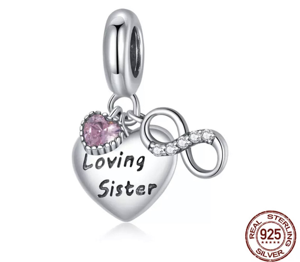 

Серебряный шарм "Sister"