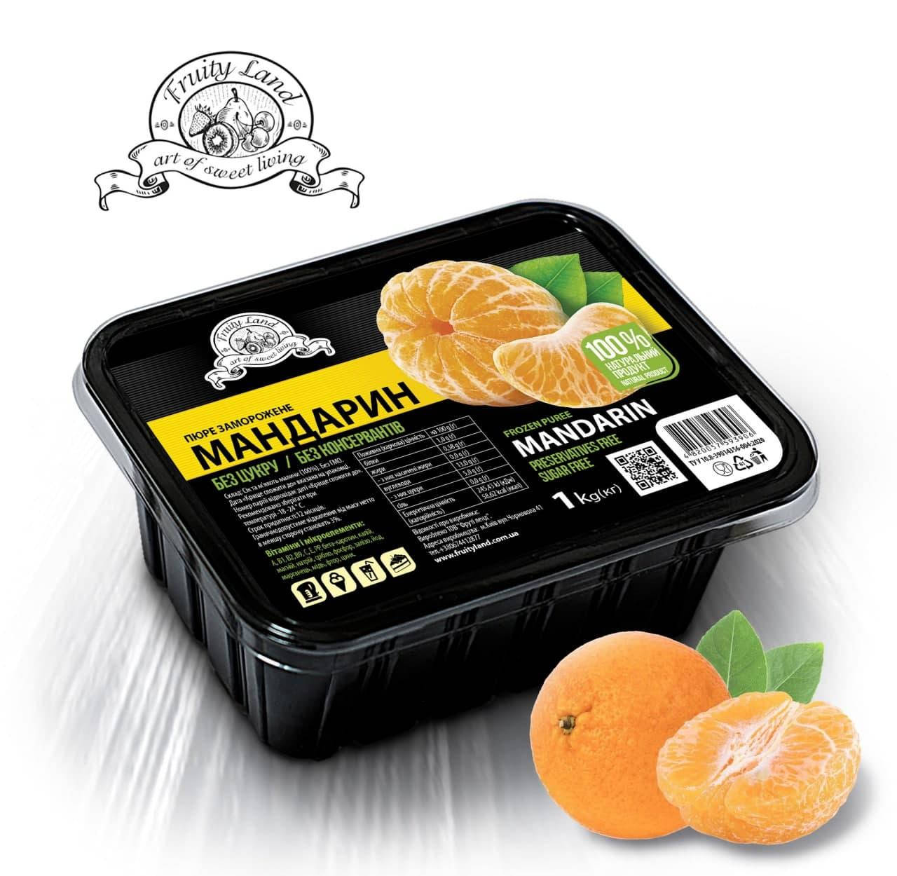 

Мандарин пюре Fruity Land замороженное без сахара,1кг