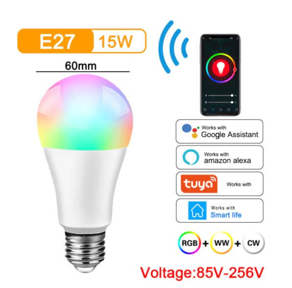 

Умная Wi-Fi лампочка светодиодная смарт лампа ErforAi приложение Tuya Smart Light Bulb15W (SP101EA)