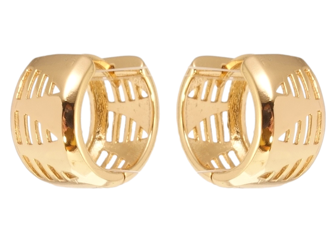 

Серьги Xuping Позолота 18K колечки "Резной орнамент"