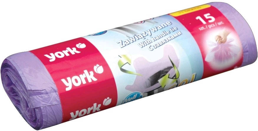 

Пакет для мусора с завязками York 60л 15шт 090670