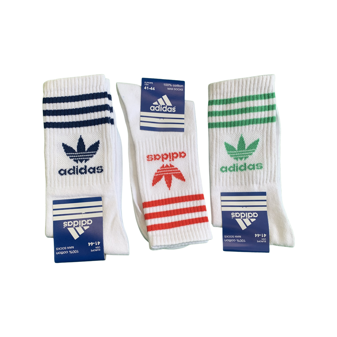 

Носки Adidas высокие спортивные Адидас белые тренировочные с логотипом 24