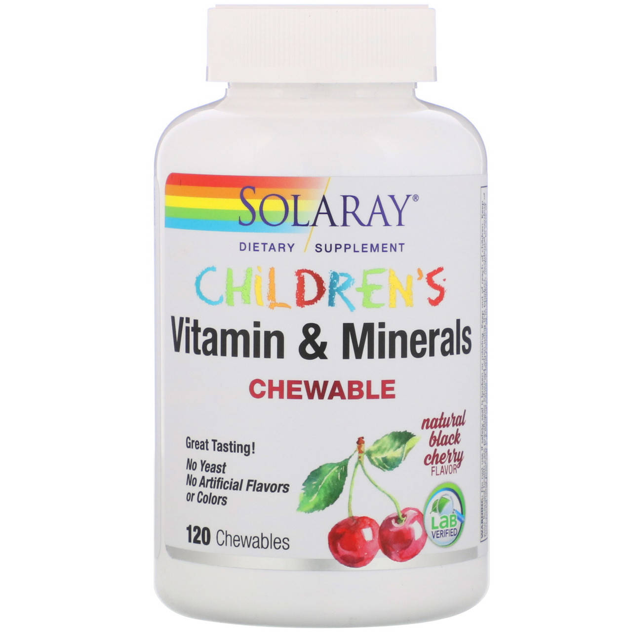 

Мультивитамины для детей, Children's Chewable, Solaray, 120 таб. (SOR-04797)