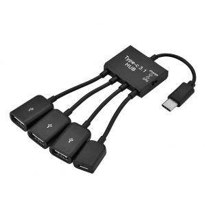 

USB 3.0 тип С type C OTG HUB 3 USB с зарядкой ХАБ дополнительное питание