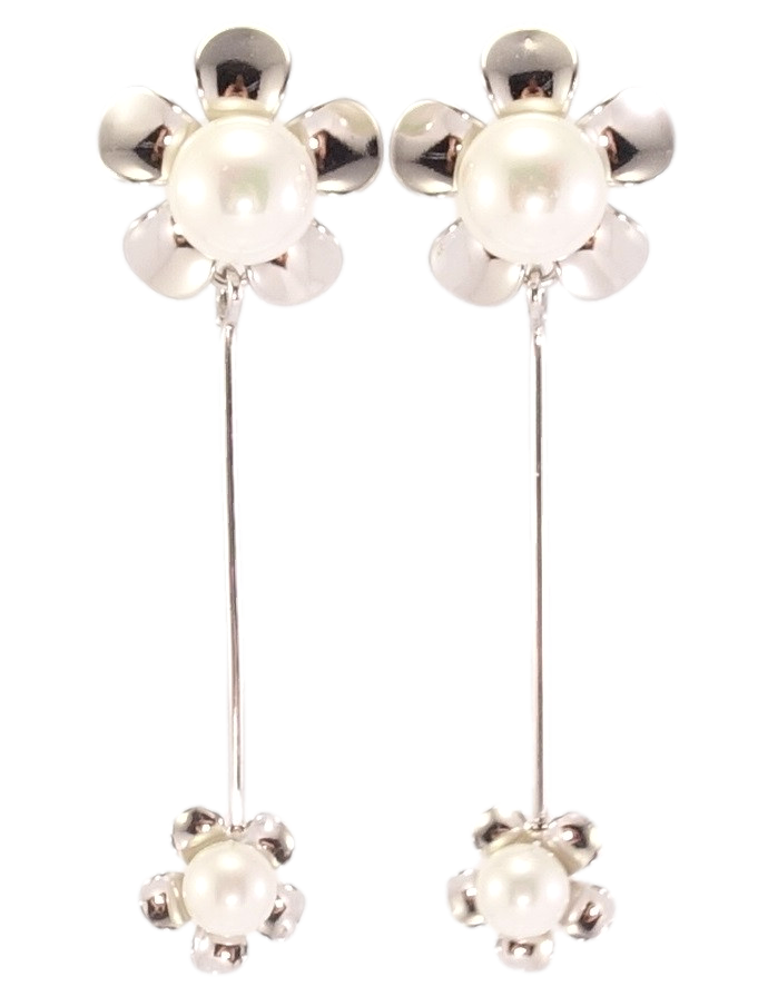 

Серьги Xuping Родий подвески на гвоздиках "Цветочки с жемчужинами"