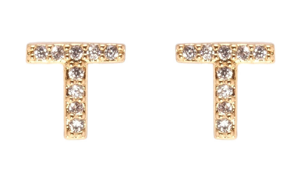 

Серьги Xuping Позолота 18K гвоздики (пусеты) "Буква Т"