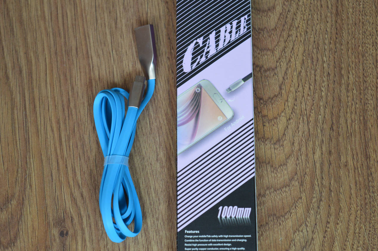 

Кабель E-cable Micro USB - USB Flat Series синий 1 м