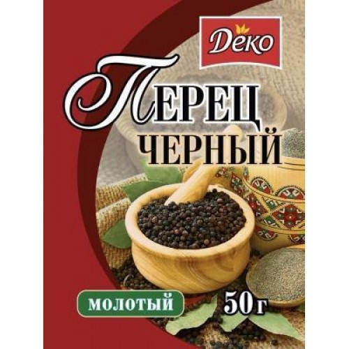 

"ДЕКО" Перець чорний мелений 50г ВЕЛИКА УПАК (1*10/50)