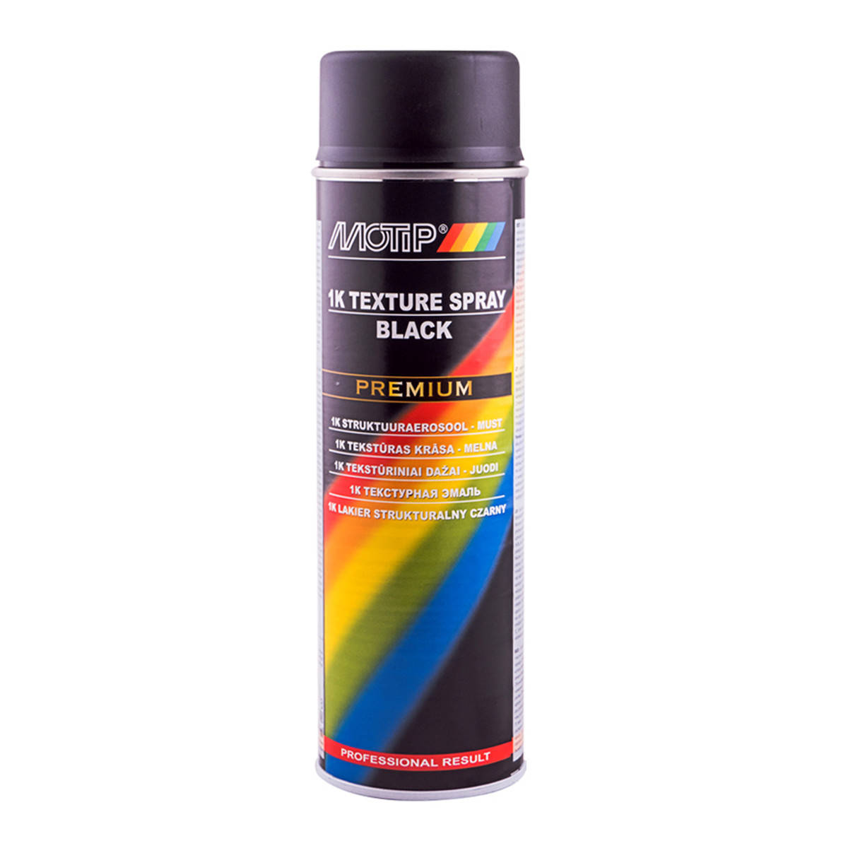 

Эмаль аэрозольная однокомпонентная текстурная для пластика Motip Texture Spray черная 500 мл (04123), Черный
