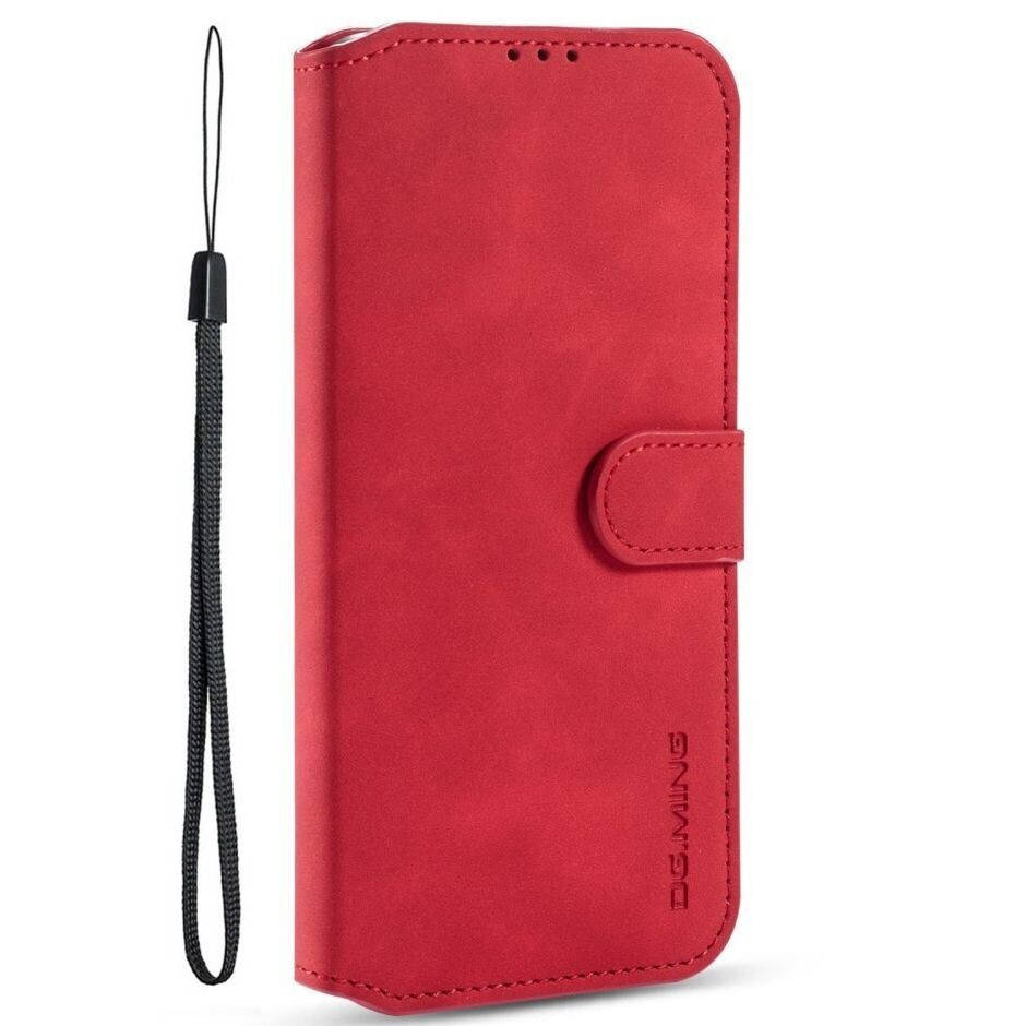 

Чехол книжка для Xiaomi Redmi Note 8 Pro Красный магнит шнурок
