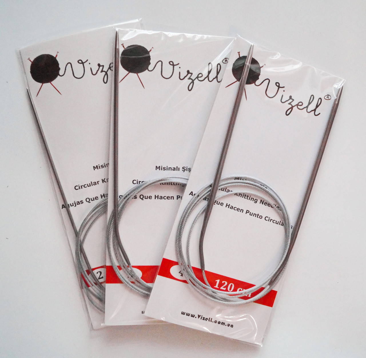

Спицы для вязания круговые на тросике 120 см VIZELL № 3, Серый