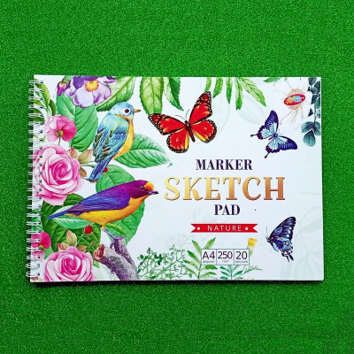 

Скетчбук для рисования на спирали ПДЕпрА4/20 А4/20листов/250г/м2