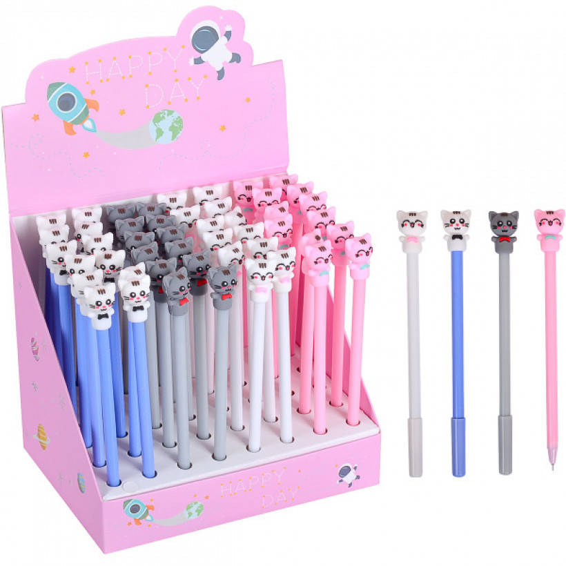 

Ручка детская гелевая Котики синяя паста 0,38мм арт. 6026