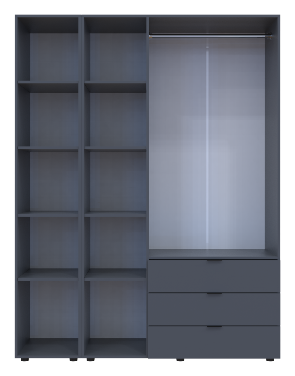 Шафа для одягу Doros Гелар Графіт 3ДСП/Дзеркало 155х49.5х203.4 (42002158) 6