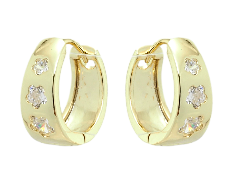 

Серьги Xuping Позолота 14K колечки "Цветочки с вставками циркония"
