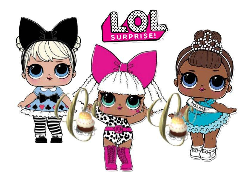 

Печать вафельной (рисовой) или сахарной картинки куклы ЛОЛ / dolls LOL на торт вафельная УЛЬТРАТОНКАЯ
