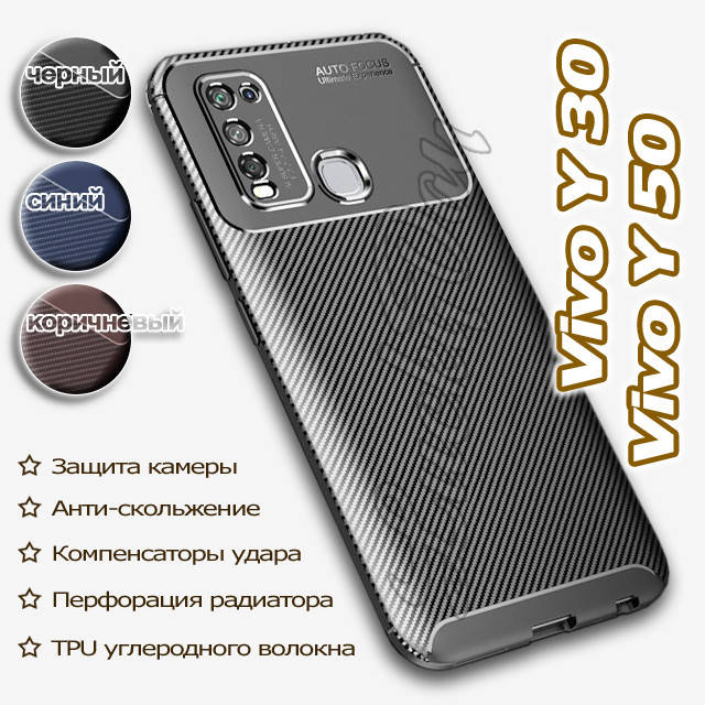 

(уценка) Чехол для Vivo Y30 / Y50 (черный)