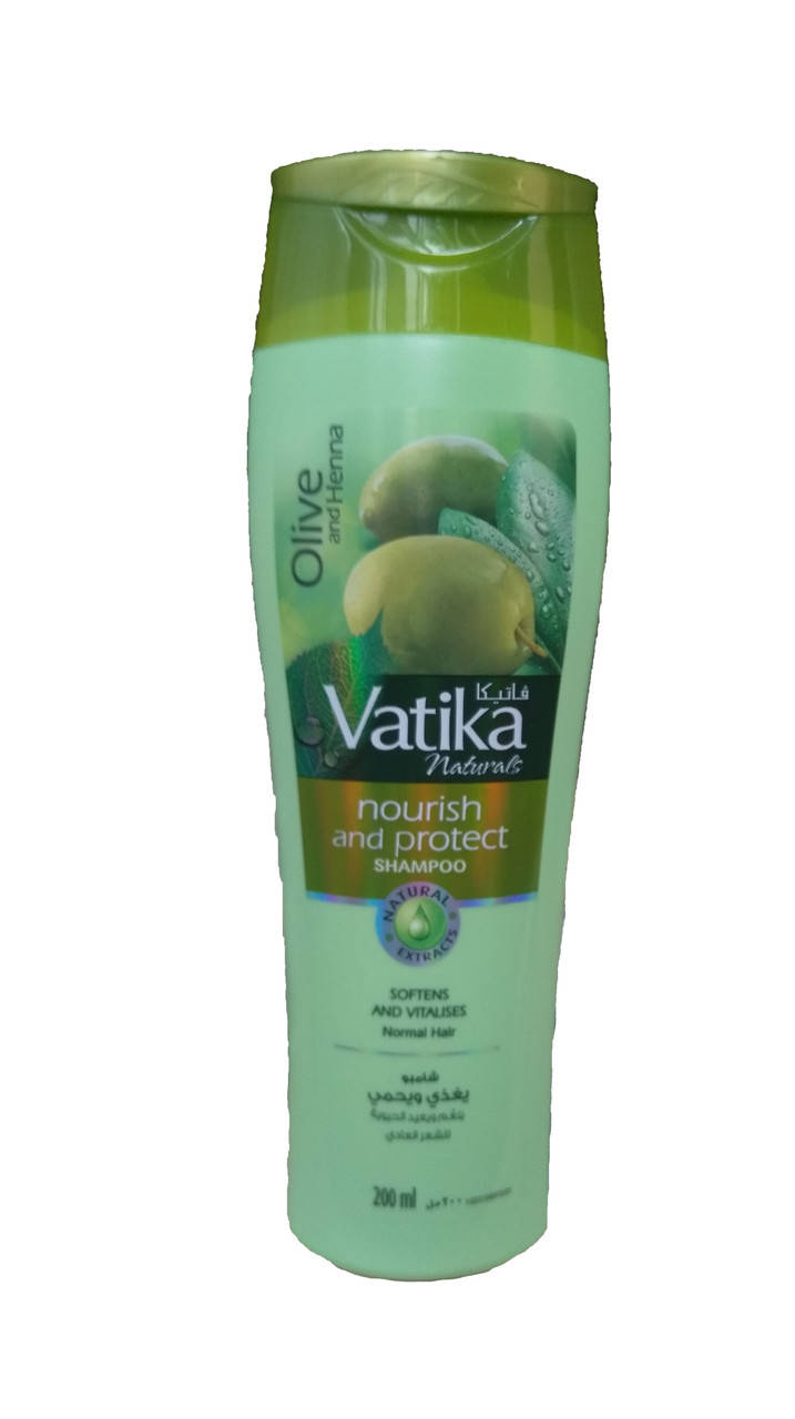 

Vatika Virgin Olive Nourishing shampoo (200ml). Dabur. Шампунь питательный с оливковым маслом Ватика