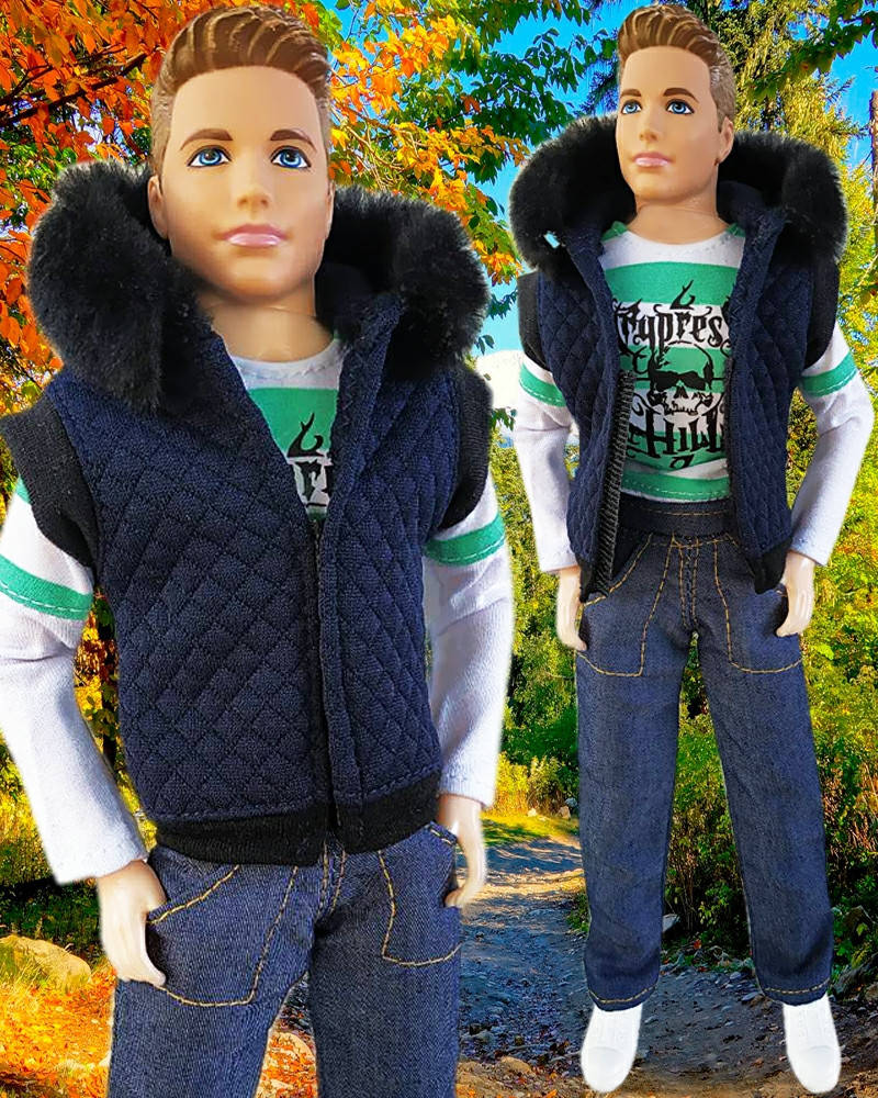 

Одежда для Кена - жилет с капюшоном