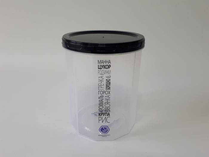 

Ёмкость для сыпучих продуктов, пластмассовая d 12,5 cm, h 16 cm. (1,5 л.), Разные цвета