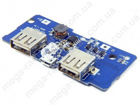 

Плата PowerBank 3.7v в 5V 2A з індикацією 2 USB