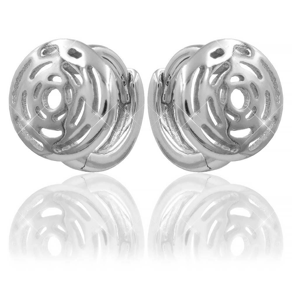 

Серьги классические “Роза” родиум