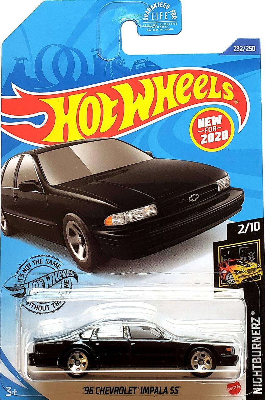 

Машинка Hot Wheels 1996 Chevrolet Impala SS 2/10 Nightburnerz 2020 Mattel GHB74-M9COB, Черный