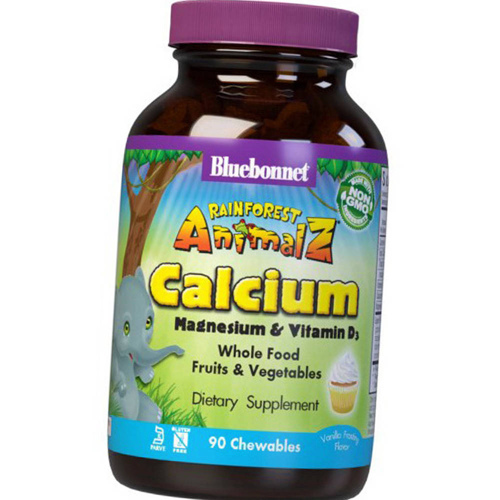 

Кальций магний Д3 для детей жевательный Bluebonnet Calcium Magnesium & Vitamin D3 for kids 90 chewables