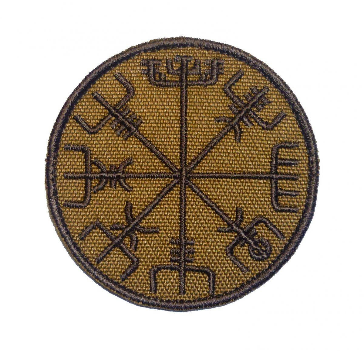 

Патч, нашивка, шеврон "Компас Вікінгів Vegvisir". Койот коричневий