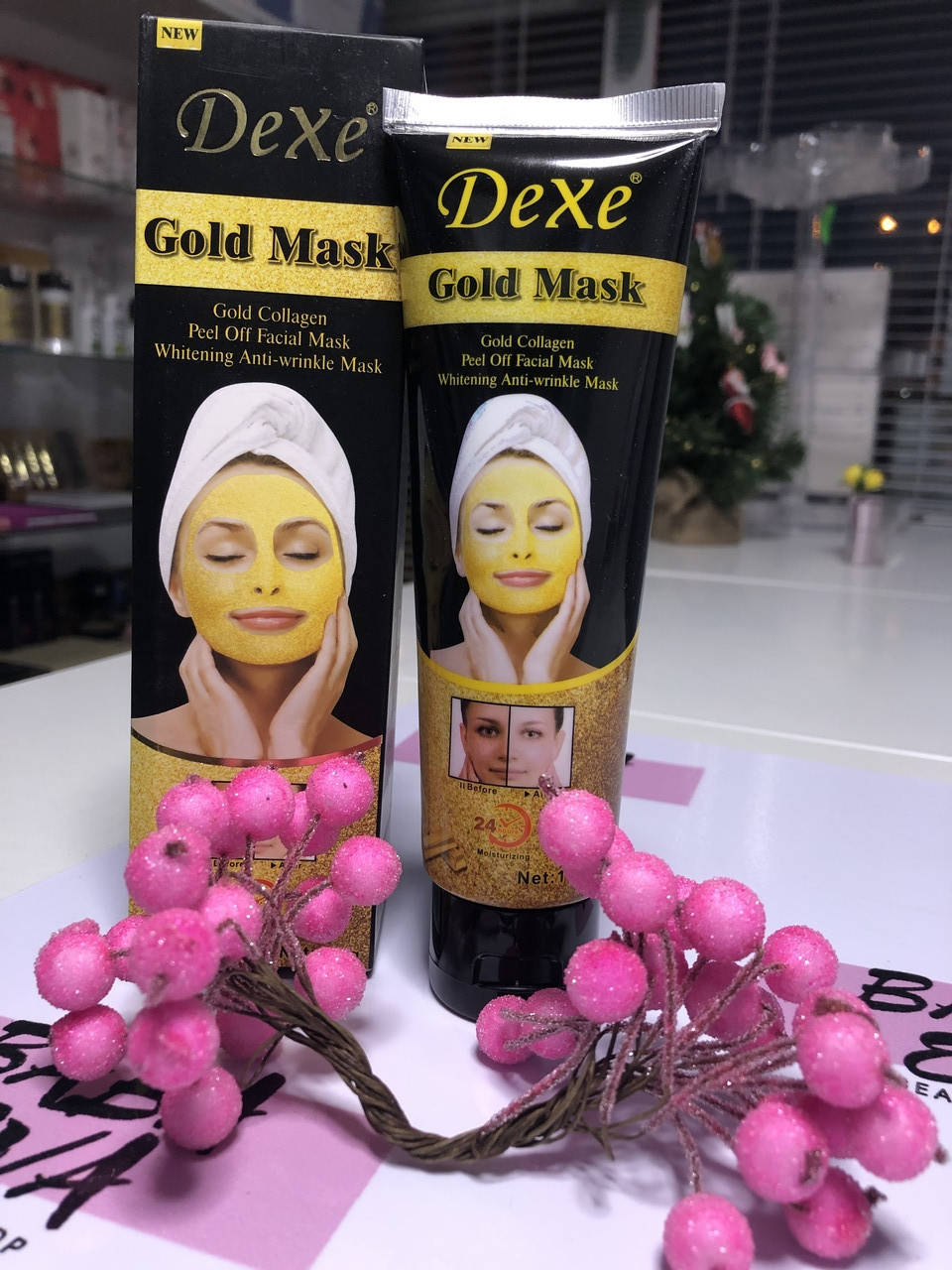 

Золотая омолаживающая маска для лица DEXE 24k GOLD MASK 120g маска от морщин.