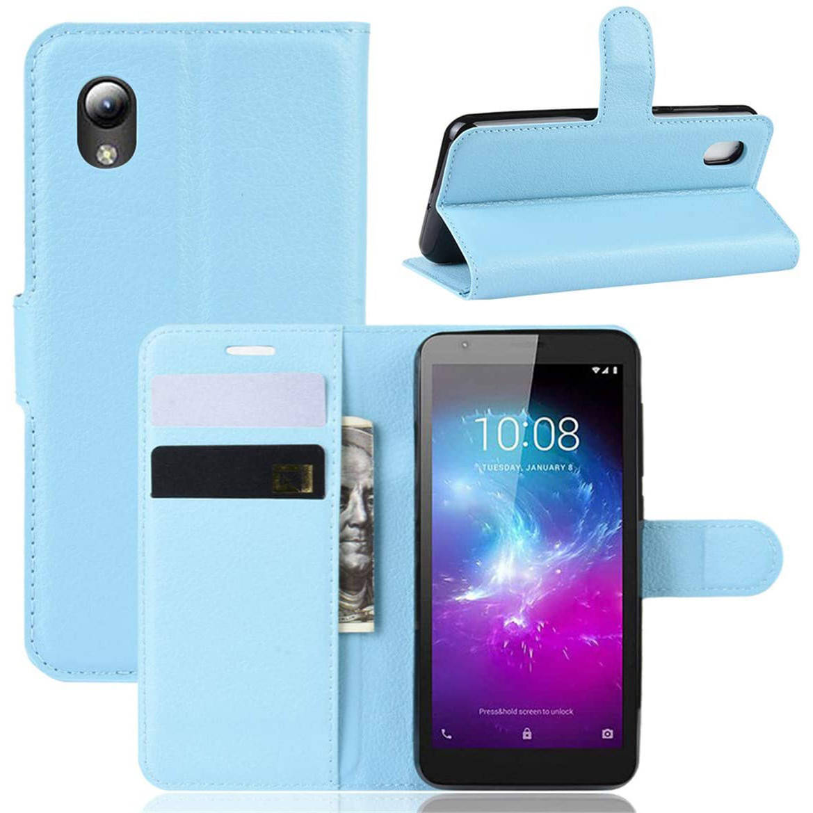 

Чехол-книжка Litchie Wallet для ZTE Blade L8 / A3 2019 Light Blue, Голубой