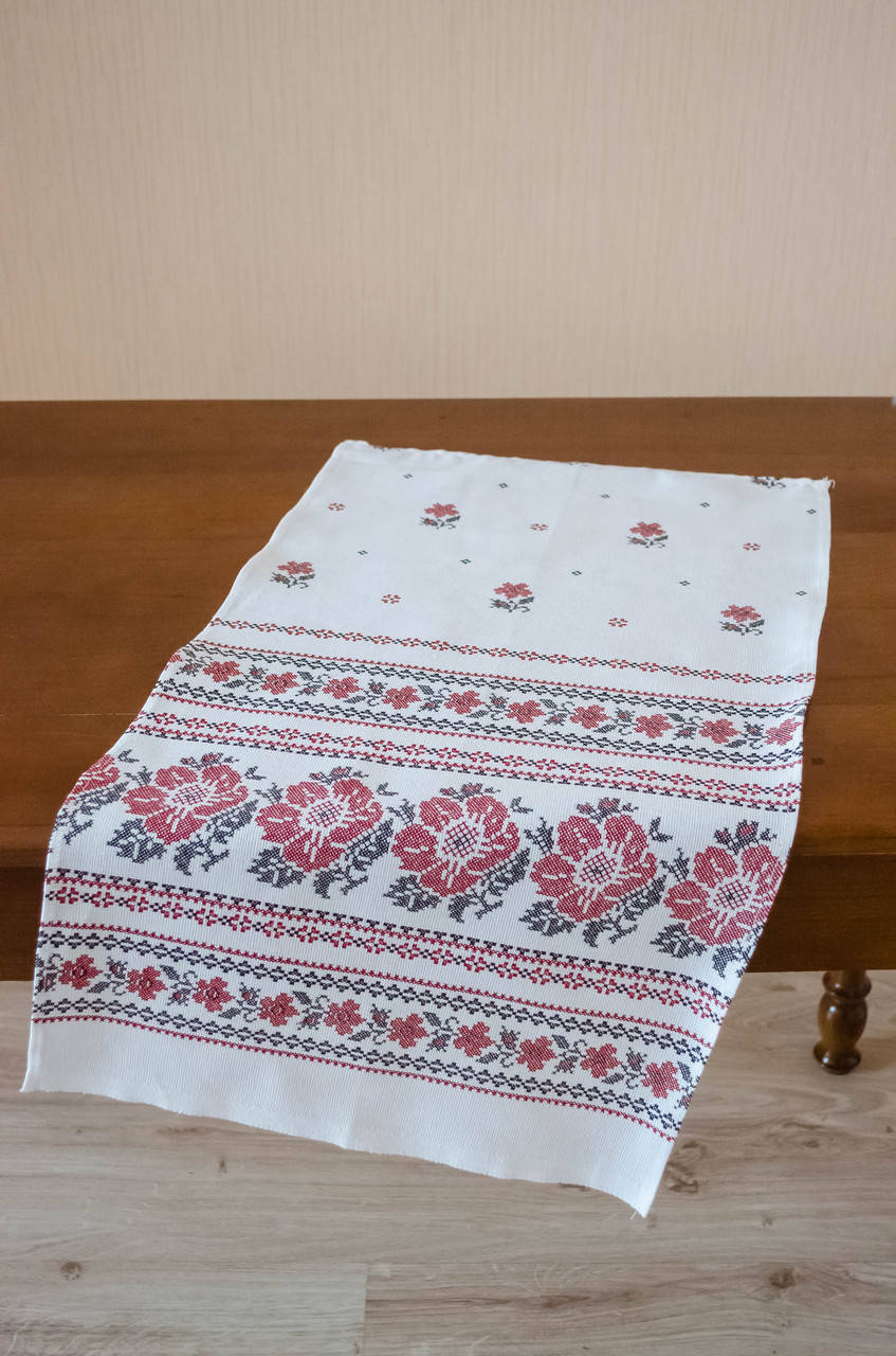 

Полотенце льняное большое "Белый орнамент"