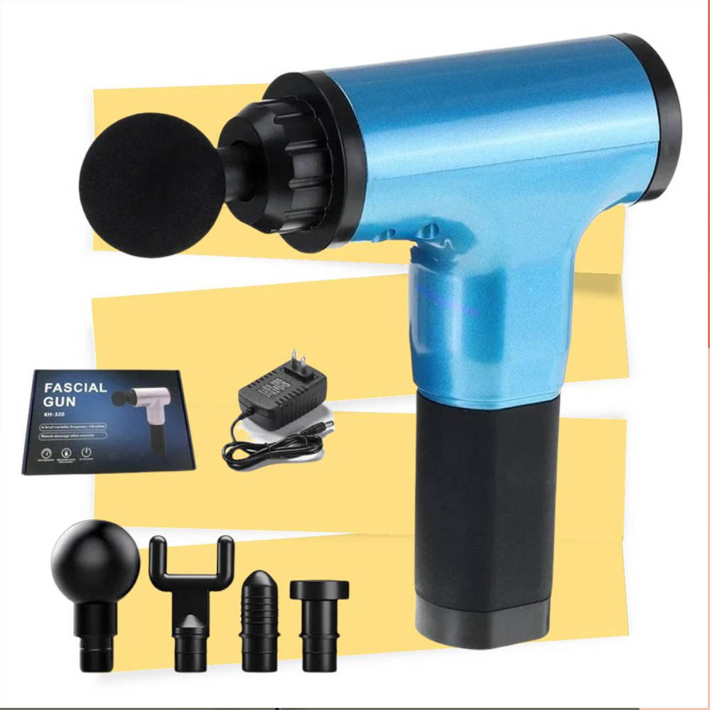 

Массажер ударный мишечный ручной Аккумуляторный Массажный пистолет 4 насадки Fascial Gun для м'язів GB-820