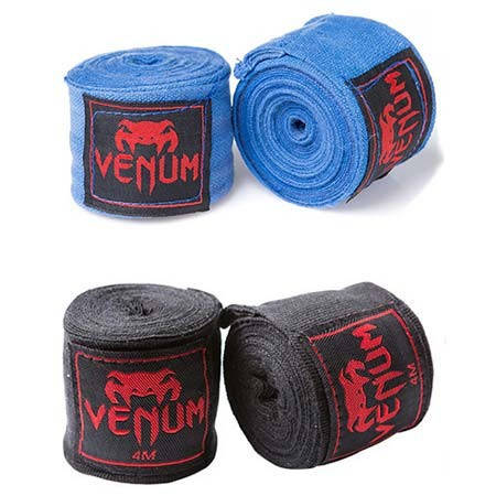 

Бинт боксерский 4м, Venum, пара, синий, черный
