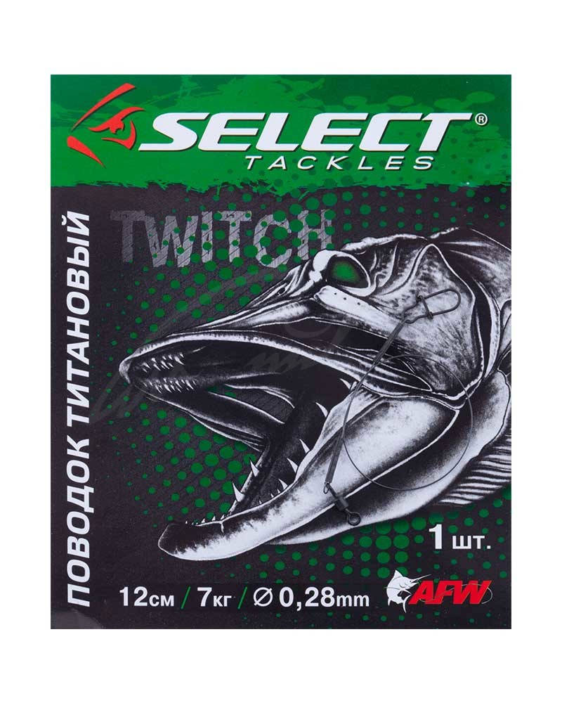 

Поводок Select титановый 25см 12кг с вертлюгом
